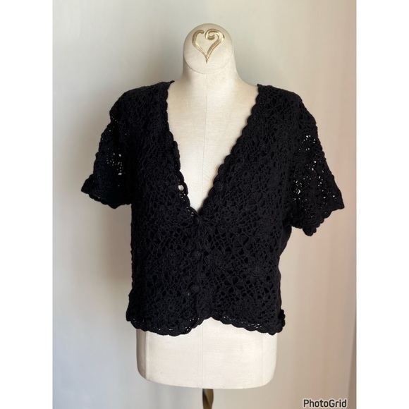 Norton McNaughton Sweaters - Vintage Norton Mcnaughton Ramie Cotton Crochet Cardigan Grandmacore 90s Y2K